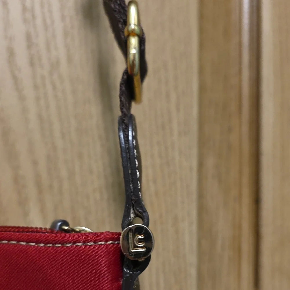 Liz Claiborne Red and Brown Messenger Bag